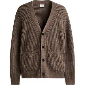 
HM men's sweater autumn casual single-breasted ribbed deep V-neck long-sleeved lazy inner cardigan 1249721