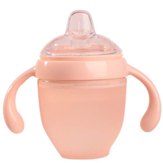 Aikawa IKV pinch a cup to learn to drink cup baby drinking water silicone duckbill cup 6 months old baby straw bottle
