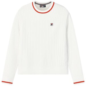 
Yang Mi's same style FILA official long-sleeved knitted sweater top for women spring new fashion casual pullover sweater