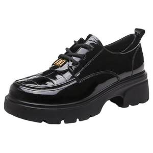 
Red Dragonfly Women's Shoes Spring and Autumn New Thick Sole Increased Patent Leather Glossy Leather Shoes Women's Loafers Genuine Leather Single Shoes Leather Shoes Summer