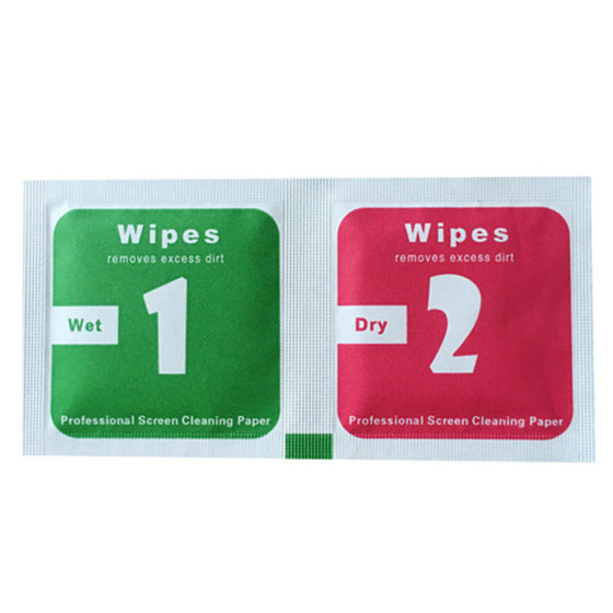 Mobile phone film wine fine bag dry wet bag screen clean paper wet wet wet wet wine refined cotton slice 1+2