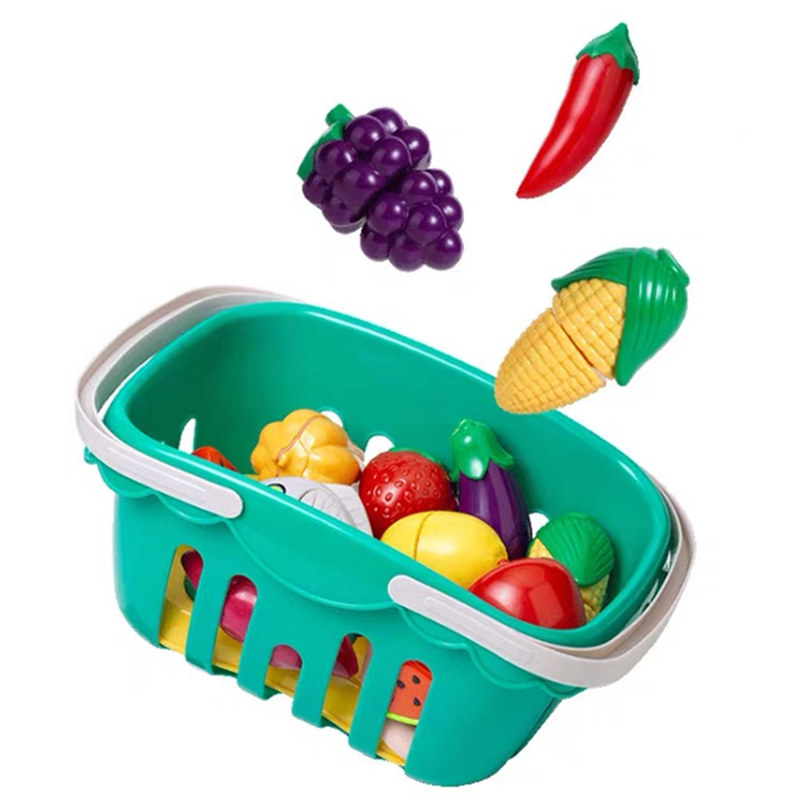 Carrello Della Spesa Per Il Gioco Di Ruolo Dei Bambini – Set Di Giocattoli Per Bambini Con Carrello Da Supermercato Frutta E Cibo Da Tagliare Per Giochi Di Ruolo In Cucina
