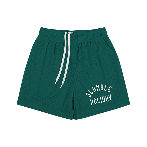 SLAMBLE Summer Holiday double -layer mesh American shorts, men's fast drying basketball pants pants pants