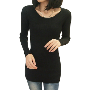 
2025 autumn and winter new women's Korean version solid color low round neck slim mid-length thickened sweater base sweater for women