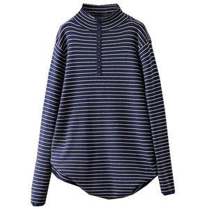 
Autumn and winter large size 200*0.5kg Japanese style outfit striped sweater turtleneck sweater fat girl lace collar inner wear