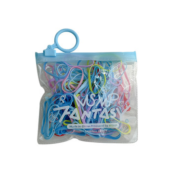 Bag colored 100 disposable head-tied rubber bands
