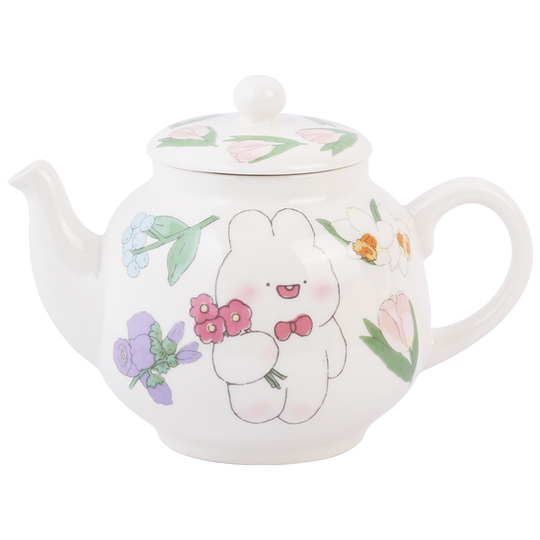 Blue Lotus Momo Rabbit Year Tea Set - Nordic Ceramic Teapot & Cup Set
