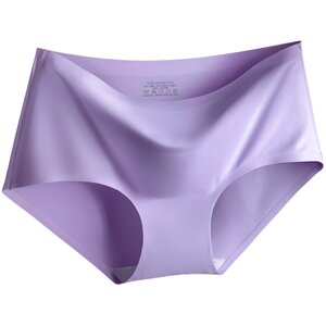 4 -filled self -selected sexy non -traceless large size ice silk underwear female elasticity, pure color comfortable breathable briefs