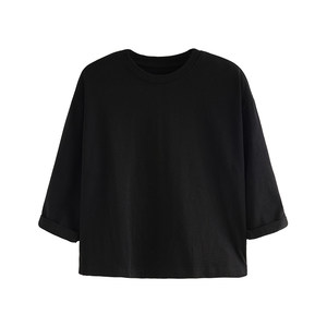 
Yantaijia children's clothing boys' Class A pure cotton long-sleeved T-shirt spring clothing baby boy black top children's solid color bottoming shirt