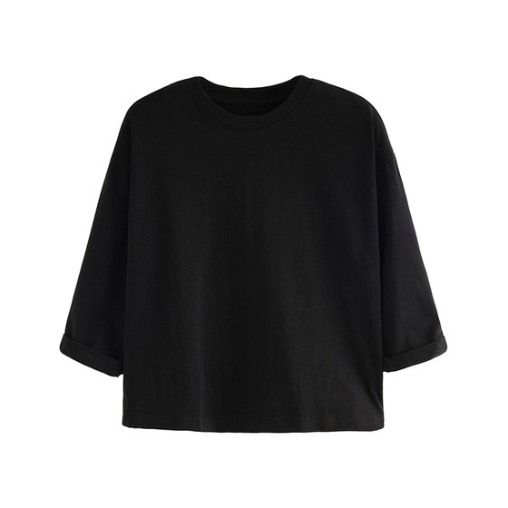 
Yantaijia children's clothing boys' Class A pure cotton long-sleeved T-shirt spring clothing baby boy black top children's solid color bottoming shirt