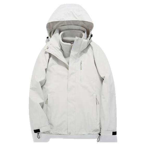 Woodpecker outdoor jacket men's and women's three -in -one detachable autumn and winter thickened windproof waterproof water climbing coat