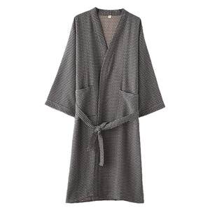 
Sensational jacquard nightgown for men spring and summer pure cotton double-layer gauze thin loose steaming kimono bathrobe large size