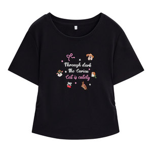 
IEF/Aiyifu [slightly fat] large size women's T-shirt 2026 spring and summer new style unique and beautiful bottoming shirt