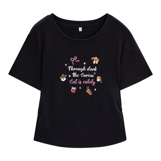
IEF/Aiyifu [slightly fat] large size women's T-shirt 2026 spring and summer new style unique and beautiful bottoming shirt