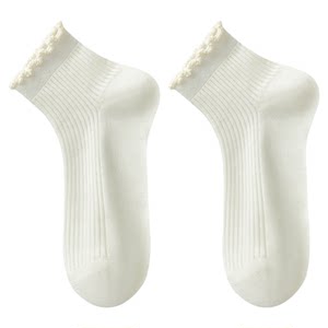 
Fungus edge socks for women summer thin pure cotton yarn socks antibacterial and deodorant cotton socks summer breathable sweat-absorbent mid-calf socks