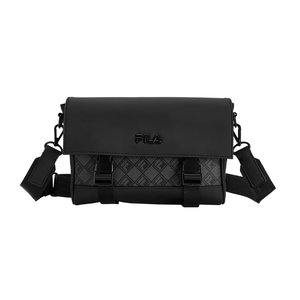 黑武士|FILA 斐乐官方男包挎包翻盖复古老花单肩包休闲斜挎包包