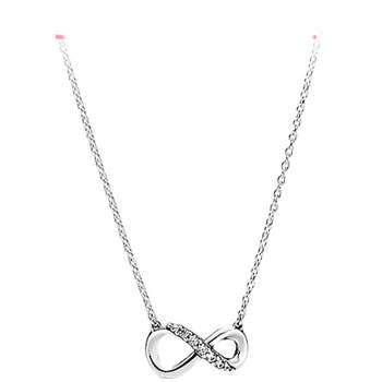 Pandora Light luxury sweet necklace flashing eternal symbol
