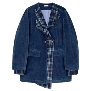 
[Old Record-Suit] Thick cotton fake two-piece corduroy suit windbreaker with drawstring double-sided fisherman hat