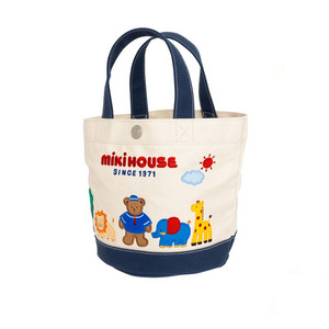 
Japanese miki new mommy bag canvas bag cartoon embroidery zoo handbag bento bag mother and baby mother bag