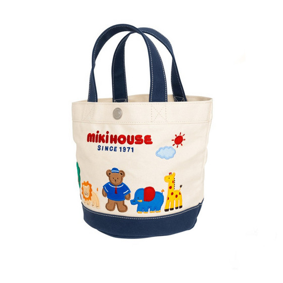 
Japanese miki new mommy bag canvas bag cartoon embroidery zoo handbag bento bag mother and baby mother bag