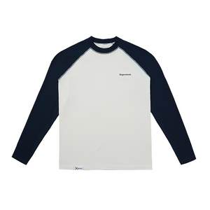 
Xuperman raglan sleeve contrast long-sleeved top early spring T-shirt loose street style for men and women