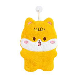 
Cute cartoon animal hand towels for hanging kitchen and bathroom coral velvet embroidered small towels and rags