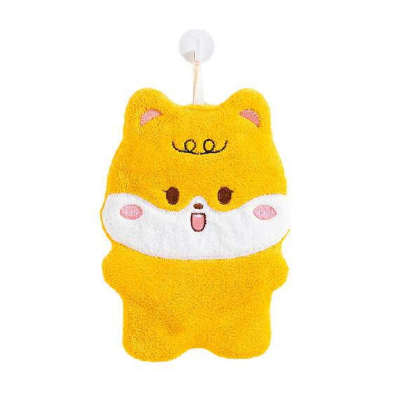 
Cute cartoon animal hand towels for hanging kitchen and bathroom coral velvet embroidered small towels and rags