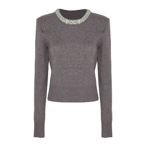 DPLAY contains wool gray sweater women's good-looking fashionable long-sleeved tops sweater spring 2026
