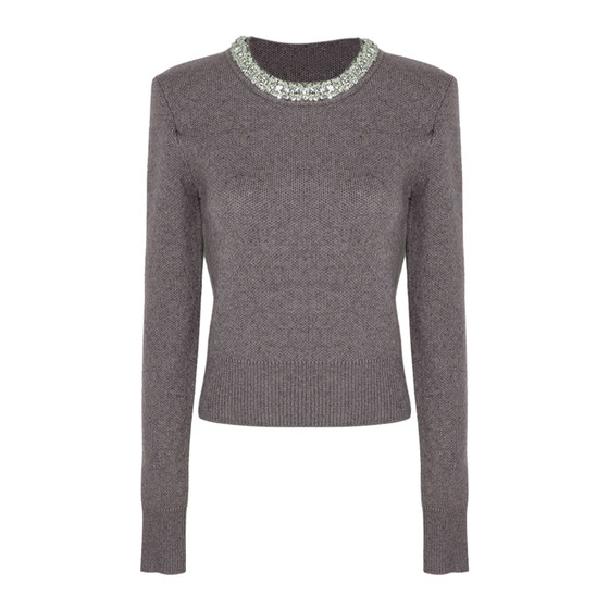 DPLAY contains wool gray sweater women's good-looking fashionable long-sleeved tops sweater spring 2026