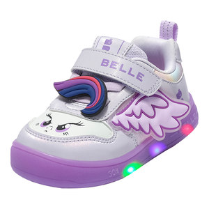 
Belle children's shoes My Little Pony co-branded 25 autumn new girls baby stable shoes flash shoes light cartoon casual shoes