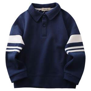 
Boys' POLO shirts, spring and autumn models, 2026 new medium and large children's T-shirts, lapel shirts, western-style long-sleeved bottoming shirts