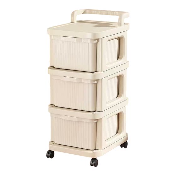 
Stroller storage cabinet, snack storage rack, removable floor-standing drawer-type baby products storage rack, kitchen pull-out
