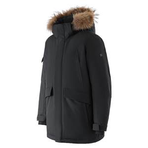 
KOLON SPORT Waterproof, windproof and breathable down jacket for men and women, medium-volume fur collar hooded sports down jacket