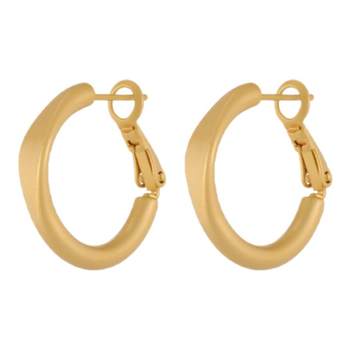 Gold matte plain hoop earrings hoops for women 925 sterling silver straight needle hoop earrings high-end minimalist metal ear hoops