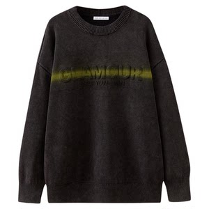 
Shuiyunjian American Street Style Sweater Women's Unisex Punk Wool Sweater Pullover Top Sweatshirt Layered 2026 Winter