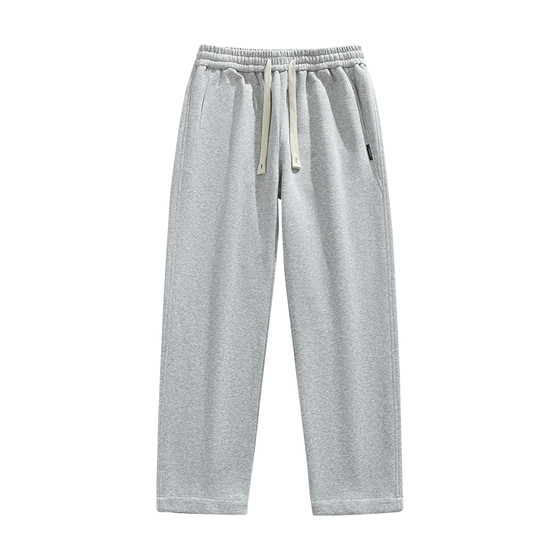 
Men's sweatpants spring, autumn and winter 2026 new high street straight velvet pants for boys gray sports casual trousers