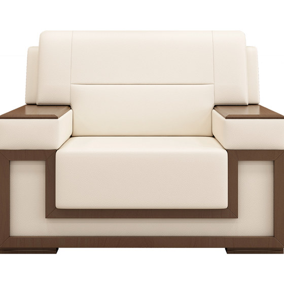 
Office sofa reception room conference room living room business negotiation high-end genuine leather single sofa tea table combination