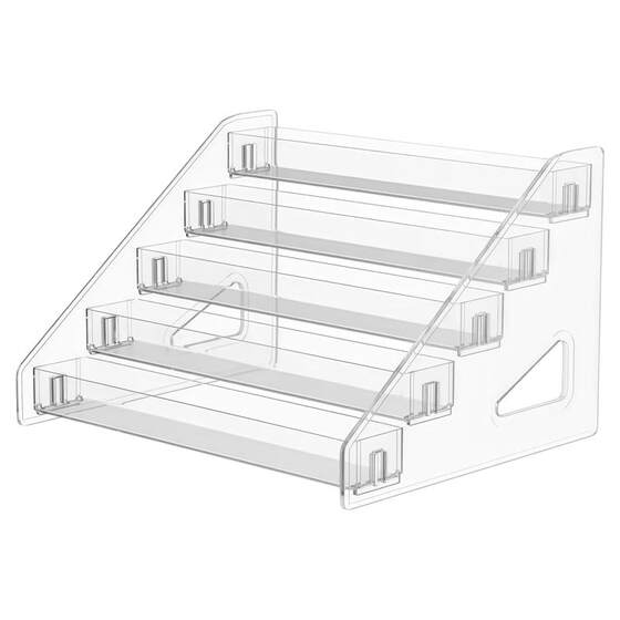 
Desktop display board Bar Chi peripheral sign storage box transparent acrylic multi-layer ladder display stand millet badge