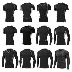 
Pro sports tight clothes men's long-sleeved quick-drying T-shirt running fitness basketball training base high elastic top new style