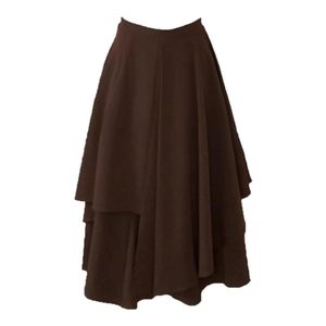 
Maillard brown irregular wide-leg skirt pants plus size women's autumn casual pants skirt pear-shaped Berkeley skirt