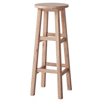 White and black flower stool rubber wood bar stool full solid wood
