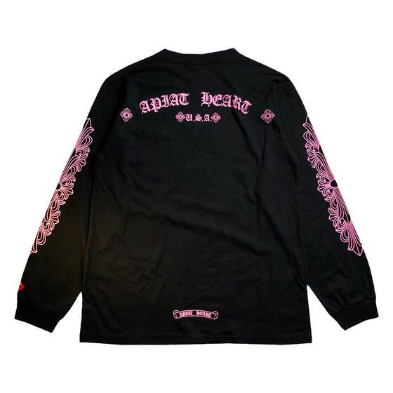 
ins Juezi pink pink girl dreamy versatile classic logo autumn and winter pure cotton base men and women long-sleeved T-shirt