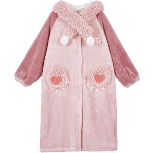 Pajamas Women's Winter Coral Velvet Skirt Winter Paper Winter Paper Women's Winter Winter Plightest Plightest Plush Kitter Home