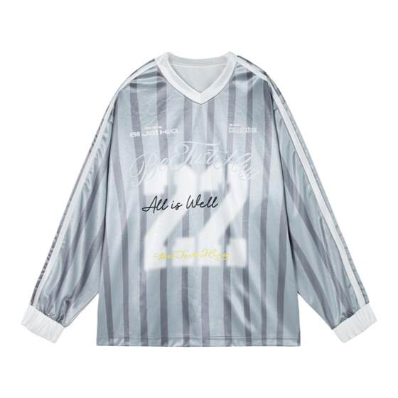 
BJHG reckless retro sports long-sleeved T-shirt men's spring cycling jersey hiphop hip-hop T-shirt soccer uniform for women