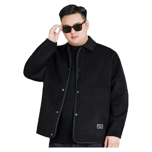 Youth large size loose wool wool autumn and winter style fat man wool coat men's lapel single-breasted double-sided wool coat