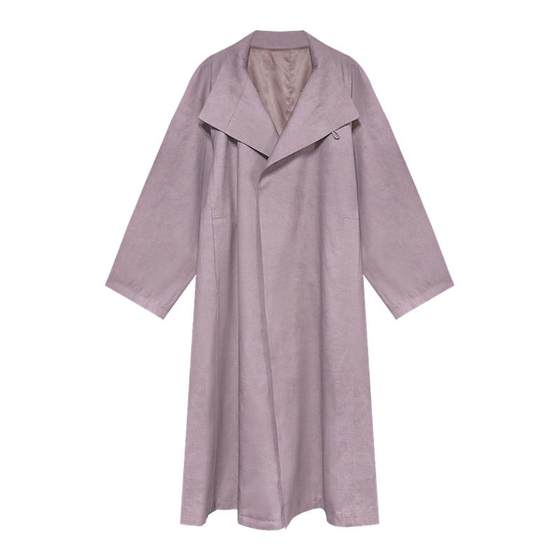Eryang Design [Zifu] Intellectual Style Purple High-end Trench Coat Coat Women's Autumn Fried Color Minimalist Coat