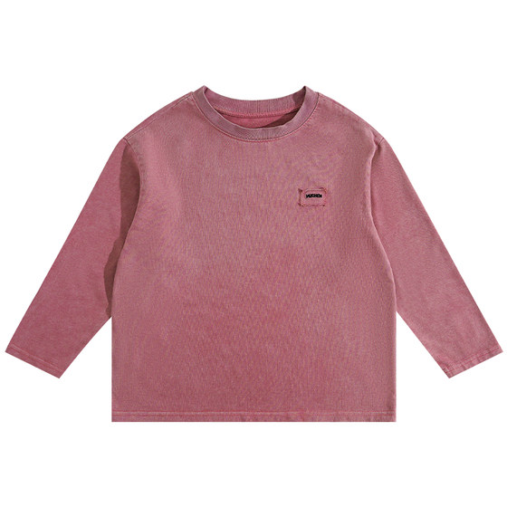 
Boys' pure cotton T-shirt spring and autumn 2026 new trendy big children's spring long-sleeved bottoming shirt children's spring tops