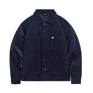 
Madden Workwear American Retro Corduroy Four-Pocket Hunting Jacket Short Navy Blue Lapel Thin Jacket Men's Spring