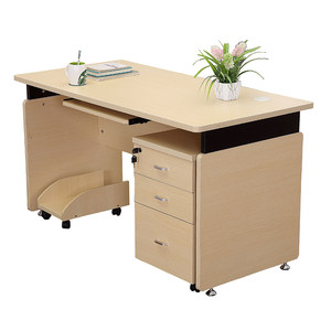 Office desk single person 1.24 meters simple modern staff desk and chair combination computer desk with drawer desktop home desk