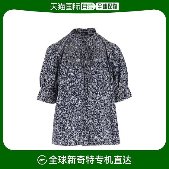 香港直邮Polo Ralph Lauren 花卉印花衬衫 211910989泡泡袖圆领